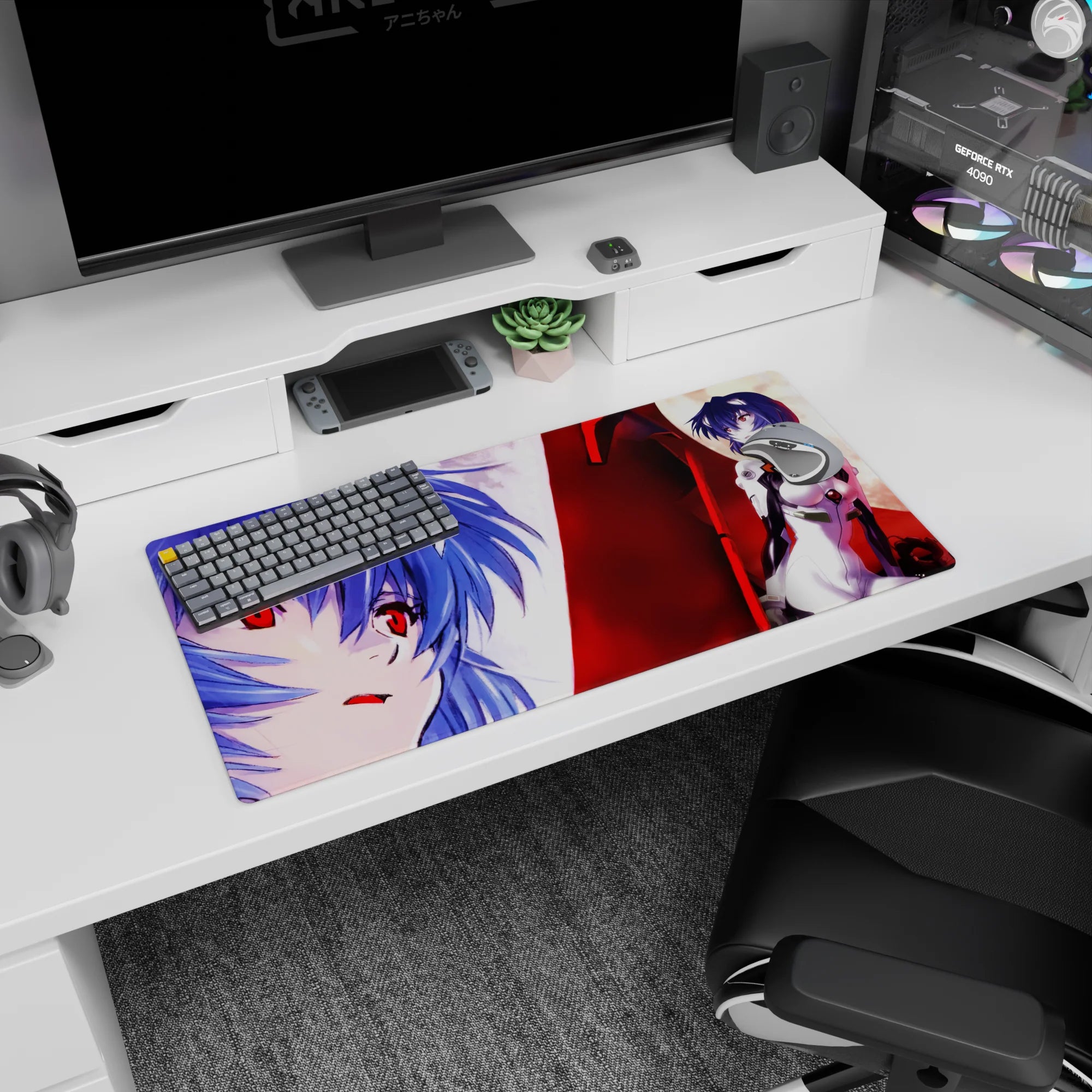 Evangelion - Anime Mouse Pad and Desk Pad - Crimson Serenity - AniChan