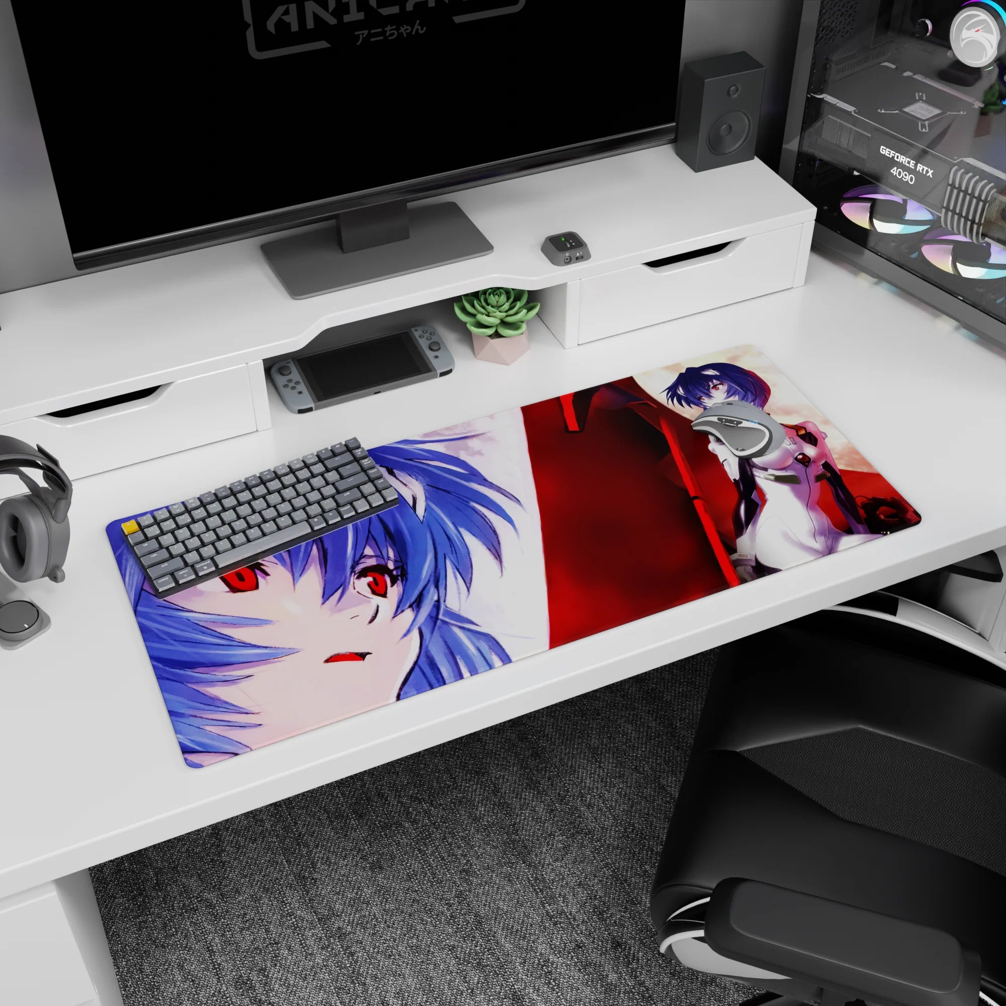 Evangelion - Anime Mouse Pad and Desk Pad - Crimson Serenity - AniChan