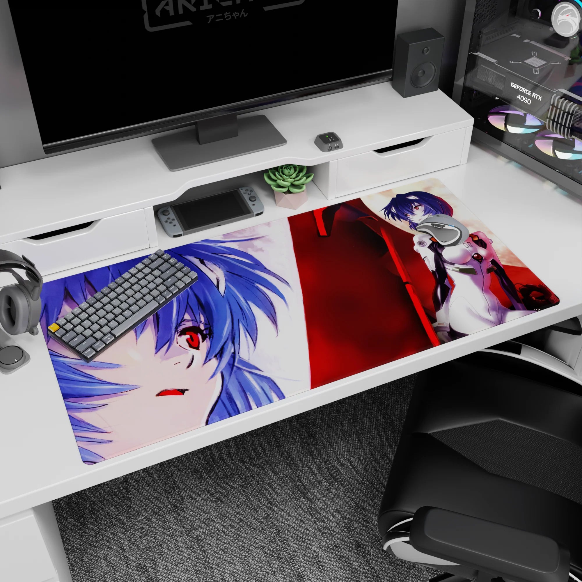 Evangelion - Anime Mouse Pad and Desk Pad - Crimson Serenity - AniChan