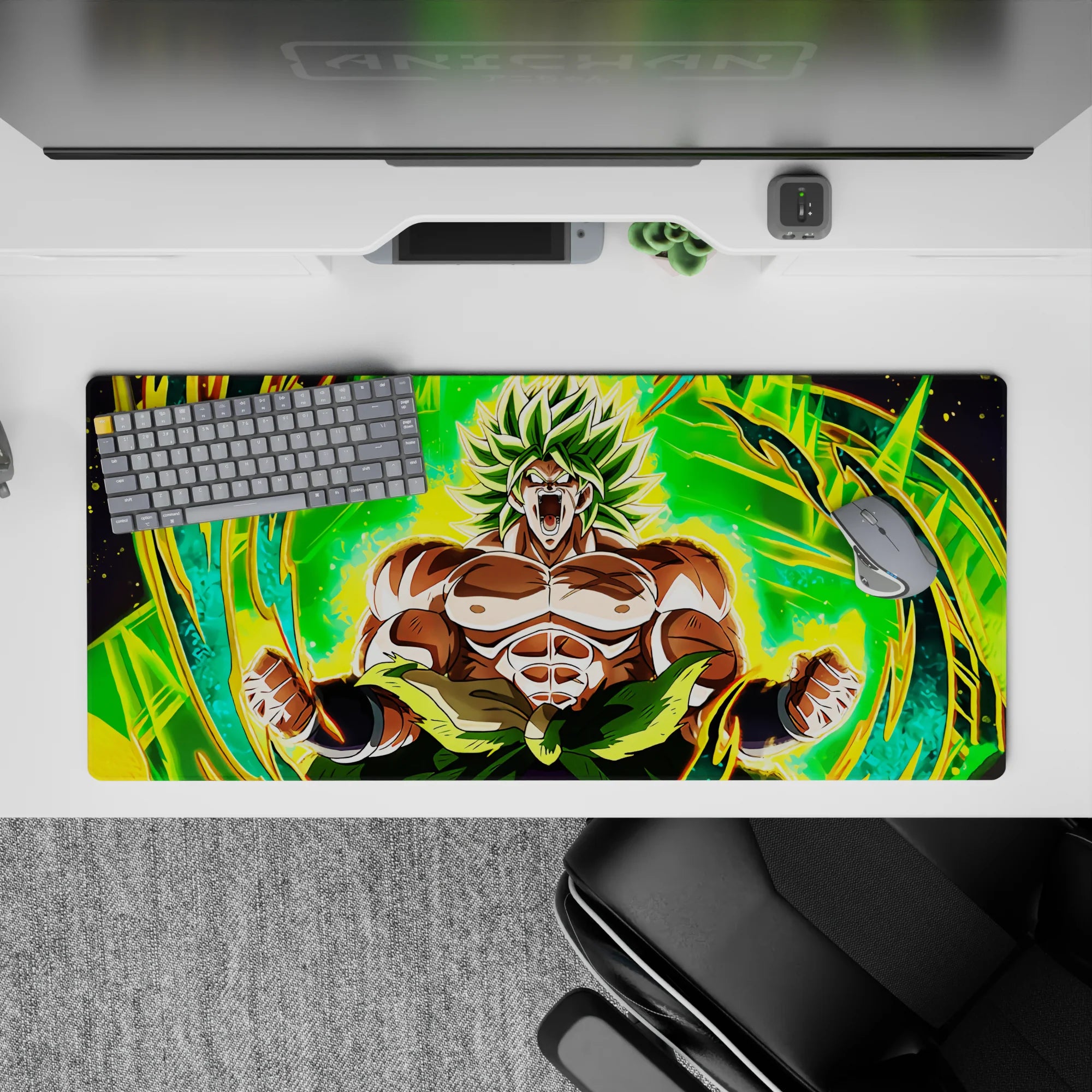 Dragon Ball Deskmat | Mousepad | Deskpad - Legendary Saiyan Fury - AniChan