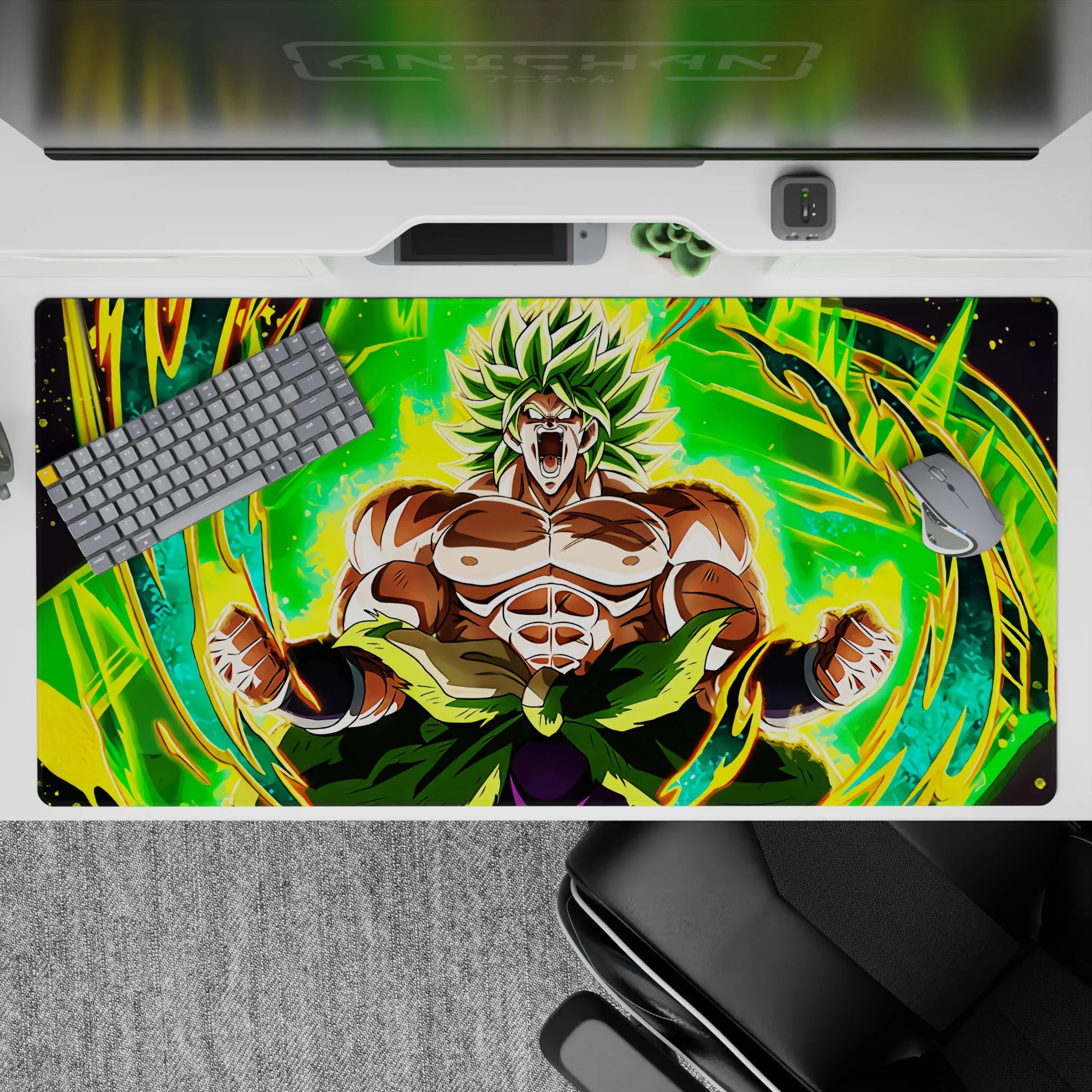 Dragon Ball Deskmat | Mousepad | Deskpad - Legendary Saiyan Fury - AniChan