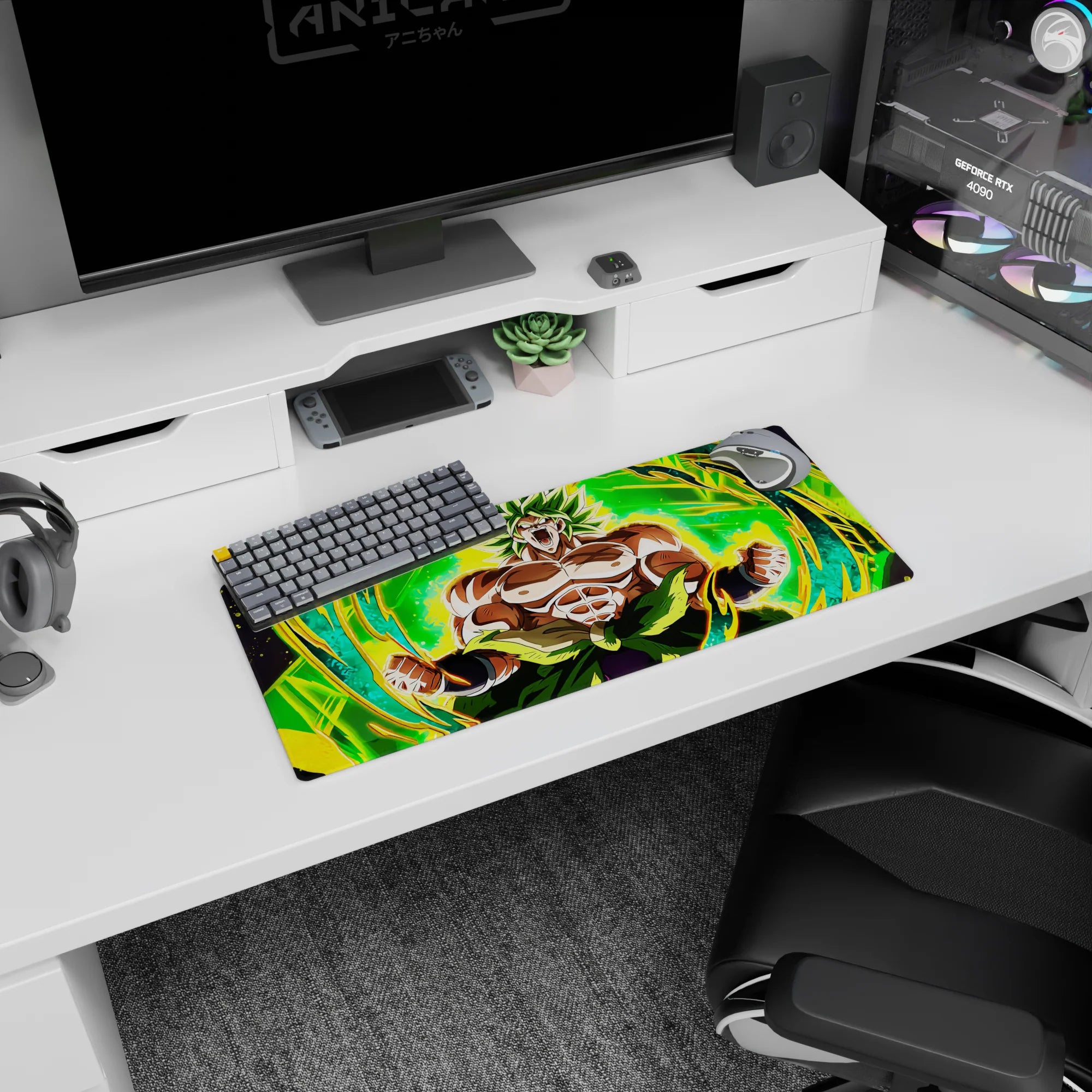 Dragon Ball Deskmat | Mousepad | Deskpad - Legendary Saiyan Fury - AniChan