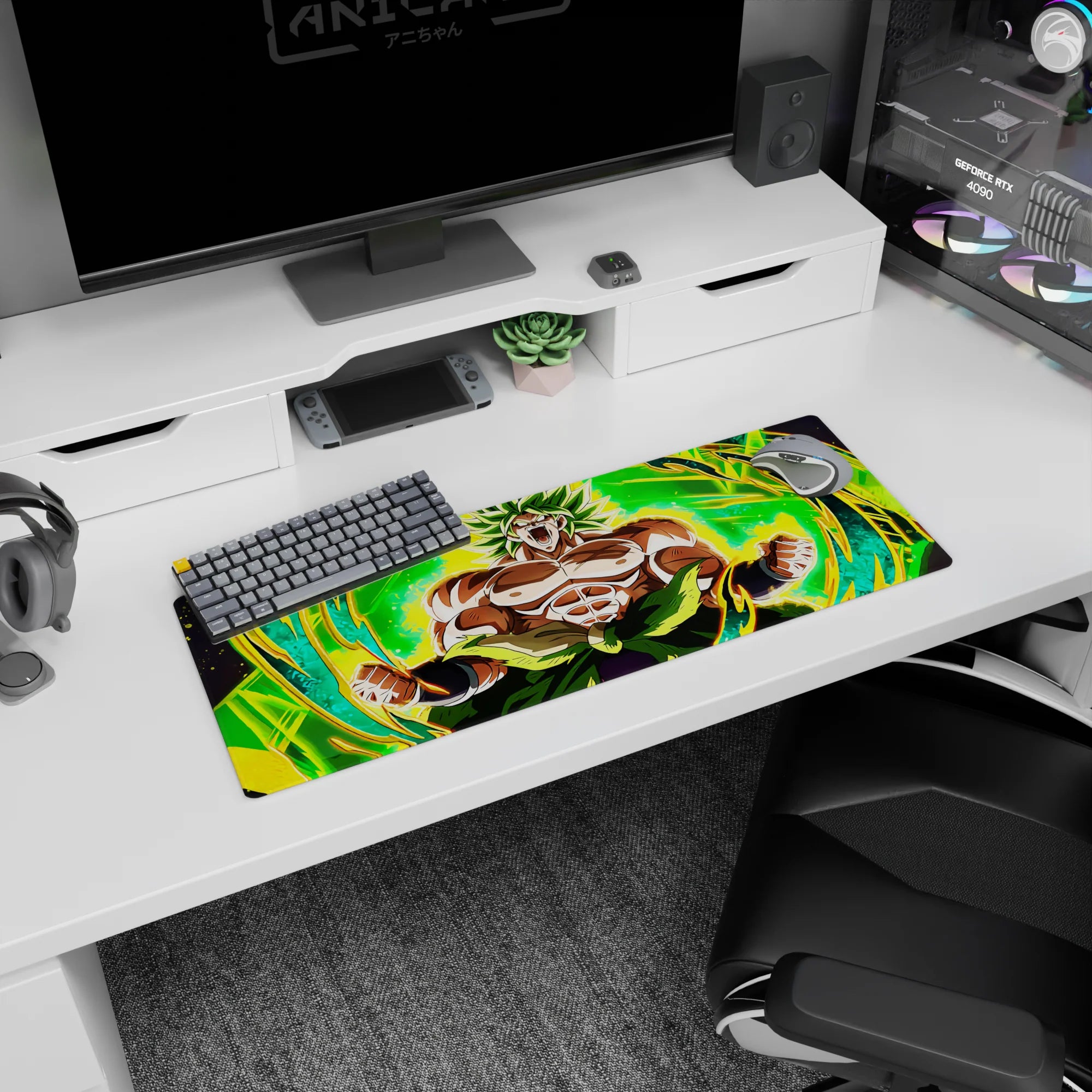 Dragon Ball Deskmat | Mousepad | Deskpad - Legendary Saiyan Fury - AniChan