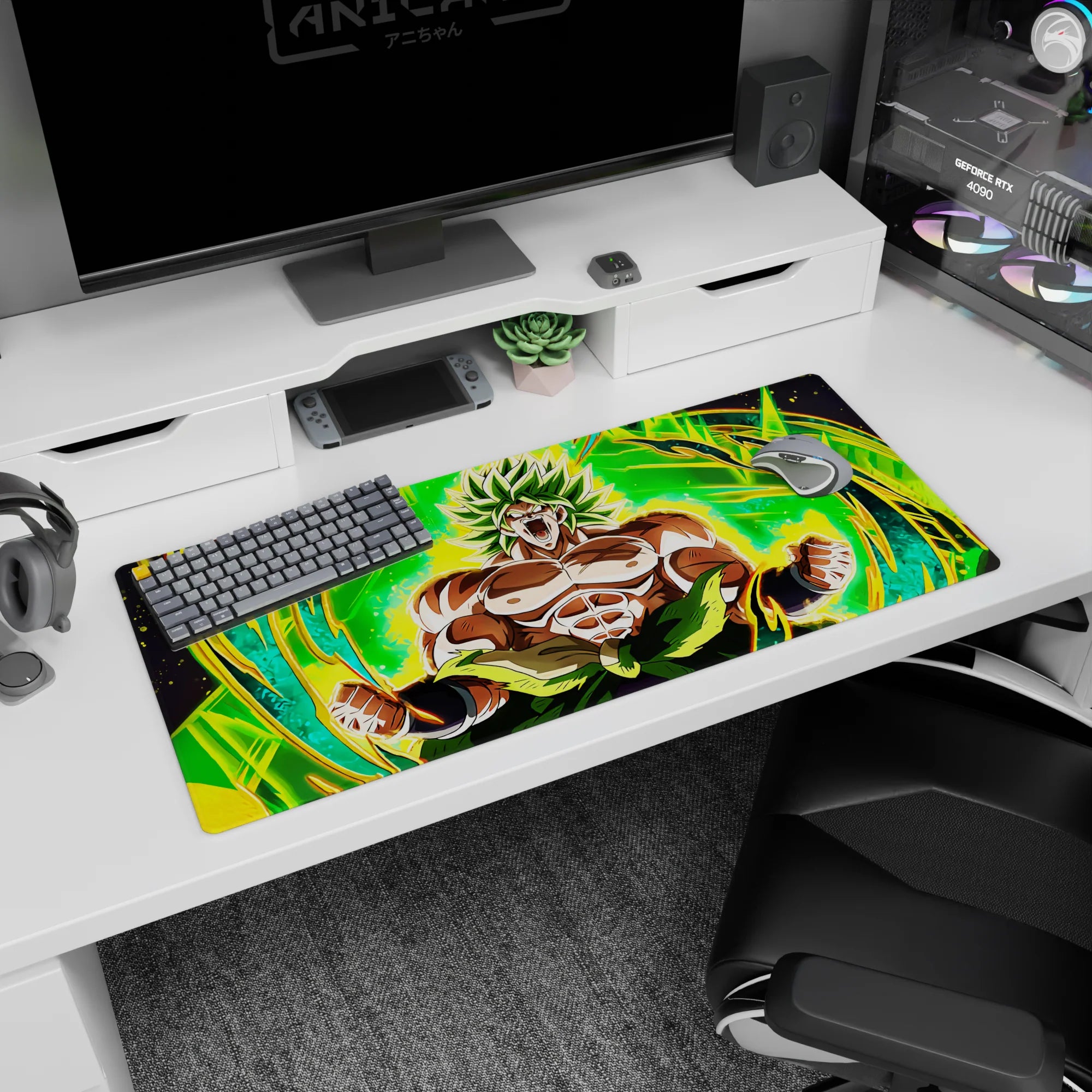 Dragon Ball Deskmat | Mousepad | Deskpad - Legendary Saiyan Fury - AniChan