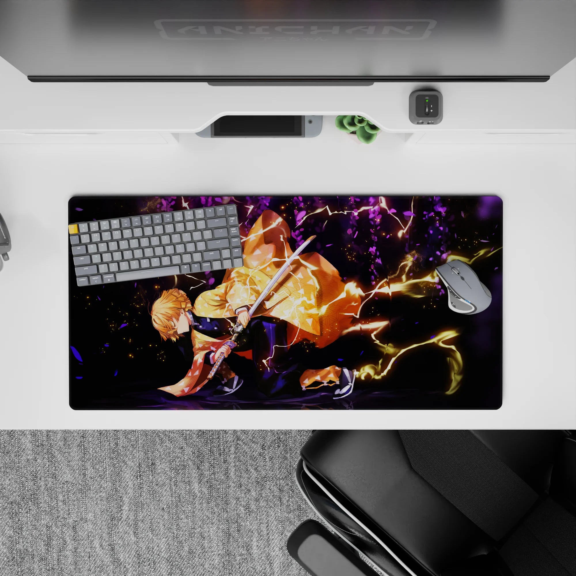 Demon Slayer Deskmat | Mousepad | Deskpad - Thunderous Resolve - AniChan