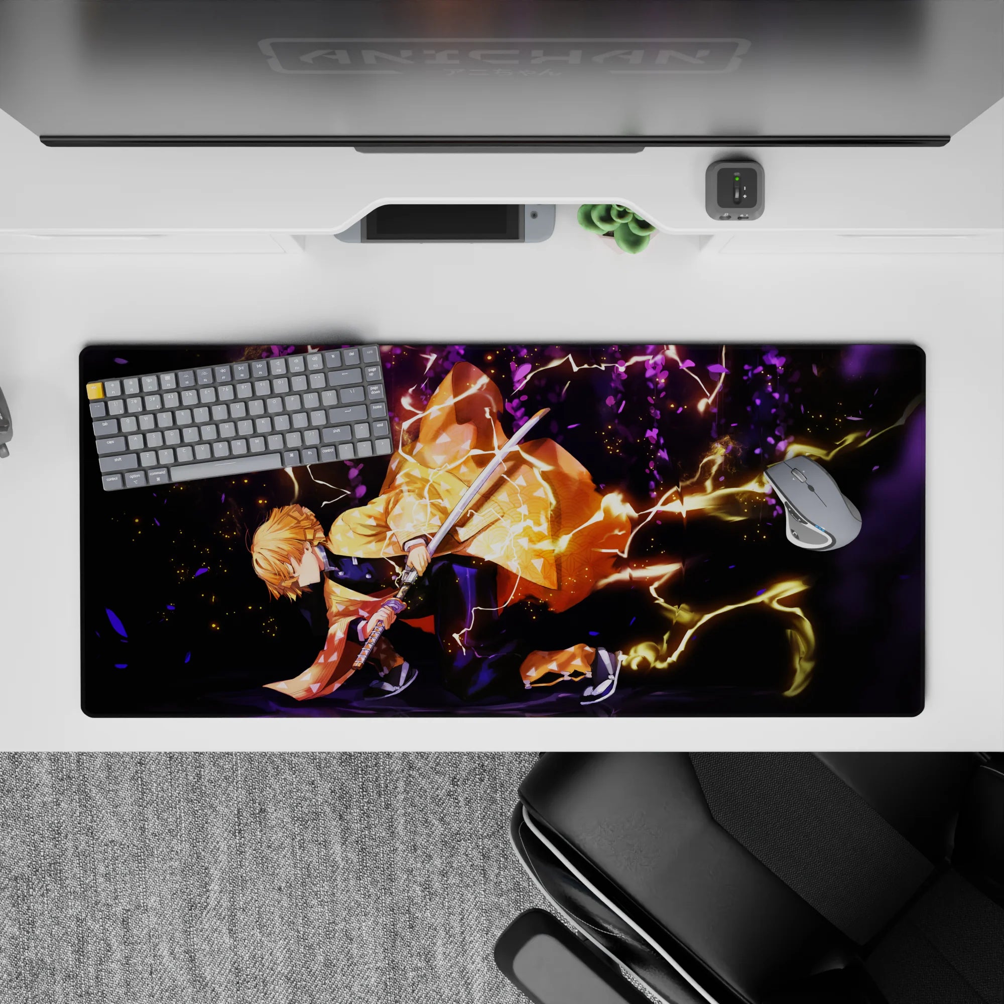 Demon Slayer Deskmat | Mousepad | Deskpad - Thunderous Resolve - AniChan