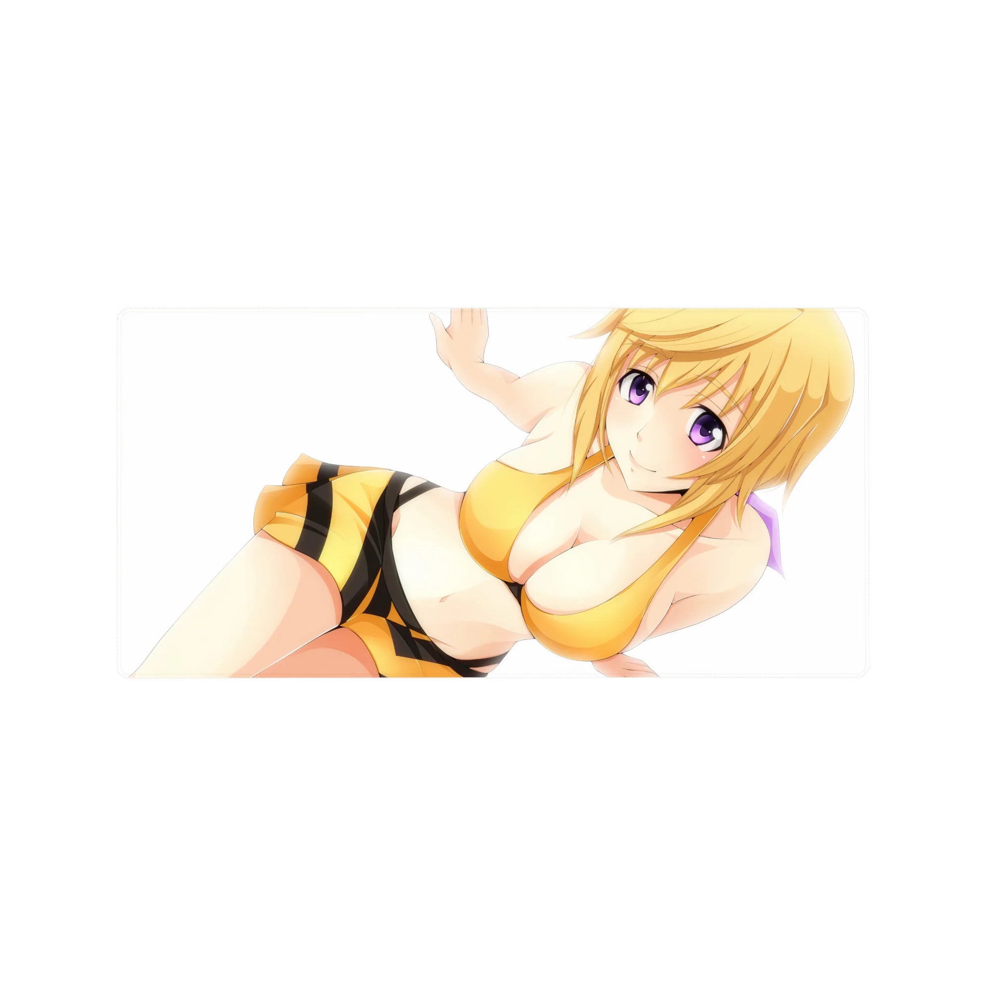 32x16 inches anime girl mouse pad with golden-haired character in honey-yellow outfit on clean white background.