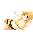 40x20 inches anime girl desk pad with crisp print, white background, playful striped outfit design.