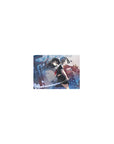 Classic anime girl mouse pad 14x10 inches with shrine night scene, torii silhouettes, and glowing butterflies.