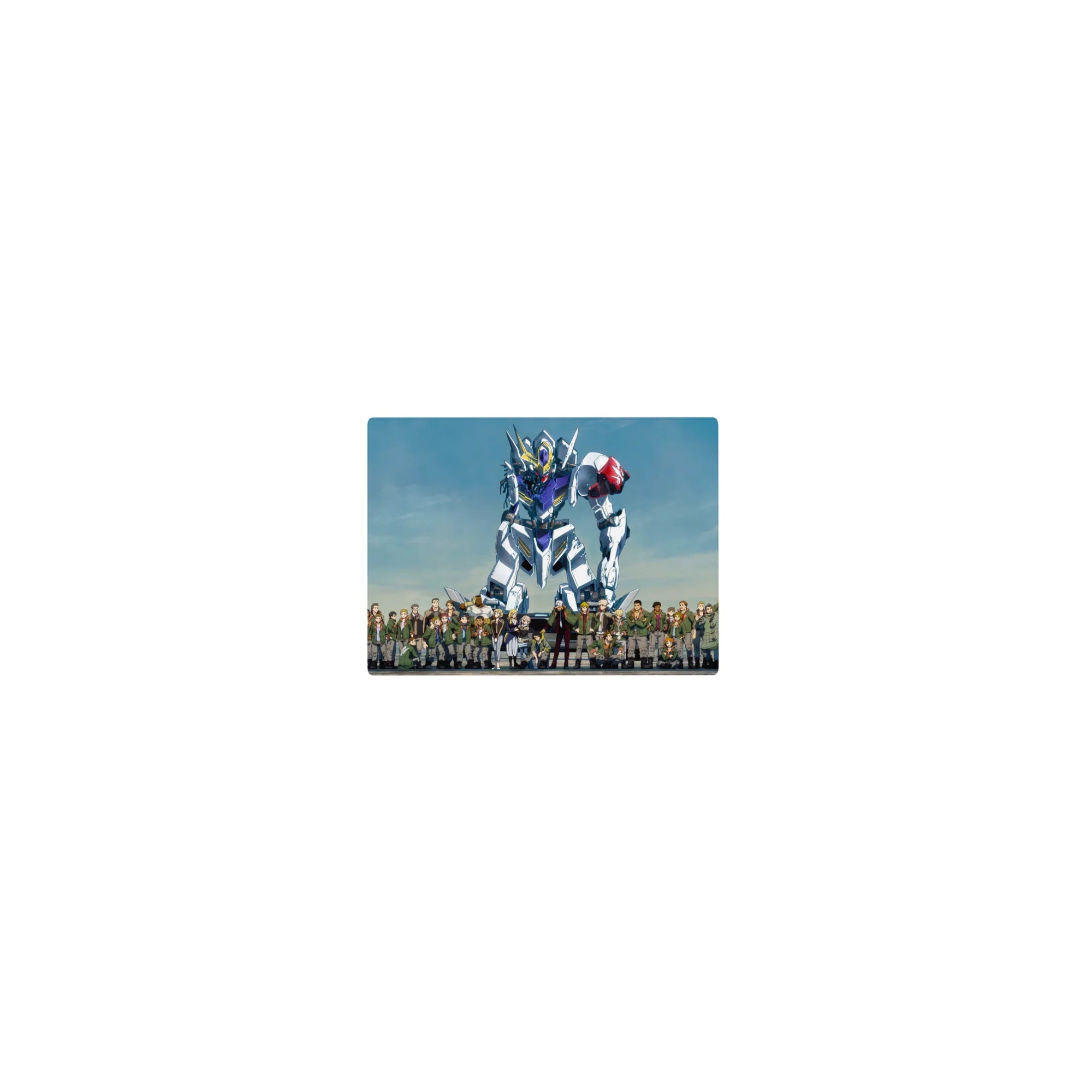 14x10 inches classic anime mouse pad featuring Gundam Barbatos and Tekkadan crew lineup design.