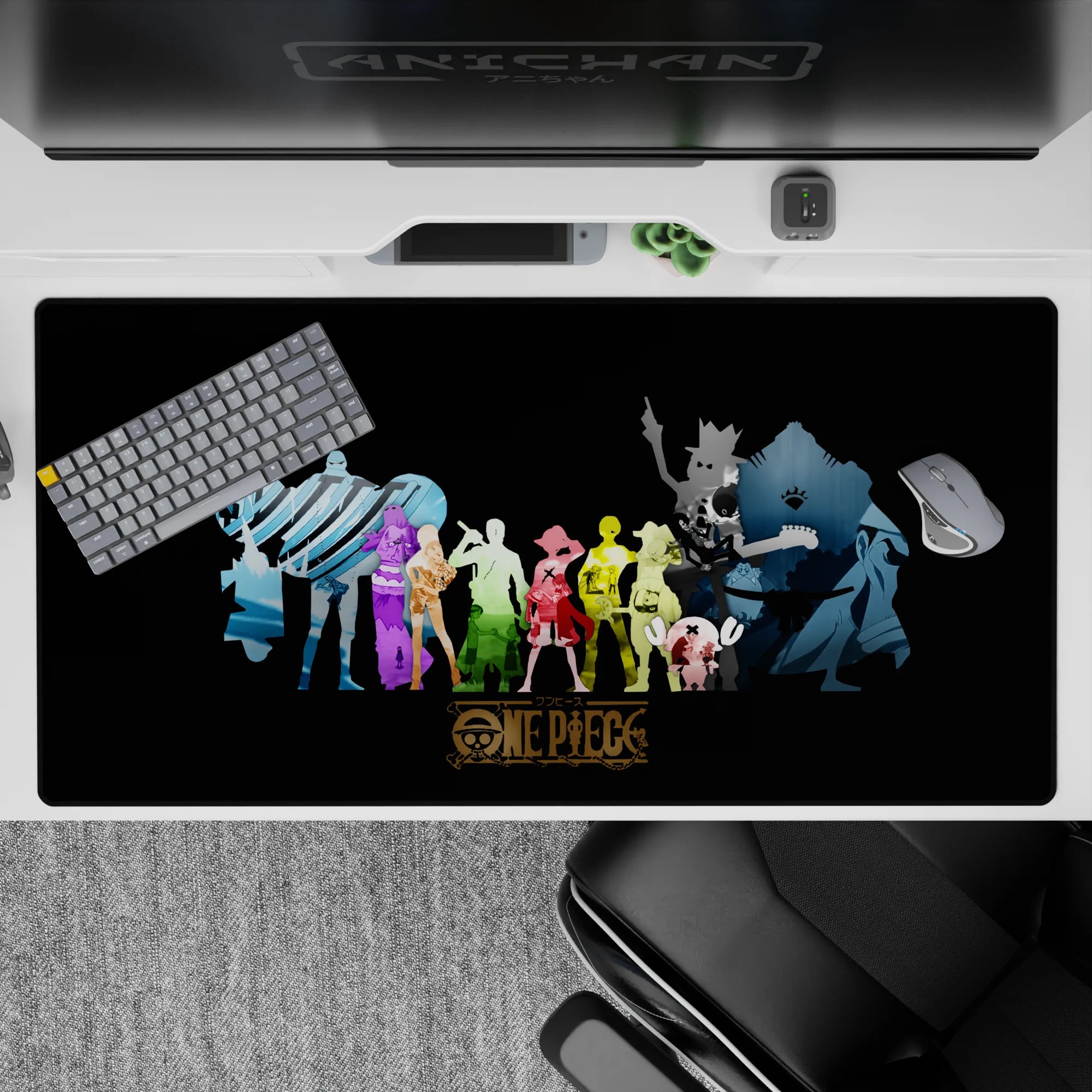 One Piece Deskmat | Mousepad | Deskpad - Straw Hat Crew Silhouettes - AniChan