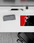 Joker from Persona 5 anime mouse pad, 14x10 inches, featuring black, white, and red design, captures Phantom Thief energy.