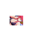 Rias Gremory in navy bikini under moonlight, fiery hair glowing. High School DxD Hero mouse pad 14x10 inches.