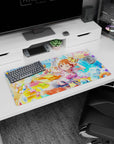 32x16 inches anime girl mouse pad showing a winking orange-haired girl spraying a cute water gun amid starbursts.