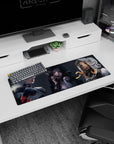 32x12 inches anime mouse pad featuring three sharp-eared girls with cool stares, plus a sly snake scene.