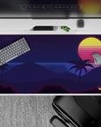 Retrowave - Vaporwave Deskmat | Mousepad | Deskpad - Midnight Tropic Glow - AniChan