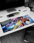 36x16 inches Mobile Suit Gundam desk pad showing RX-78-2 Gundam clashing with Char Aznable’s red Zaku.