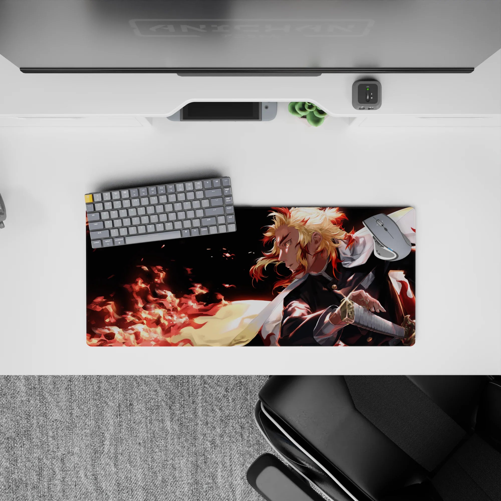 Demon Slayer Deskmat | Mousepad | Deskpad - Rengoku&#39;s Blazing Resolve - AniChan