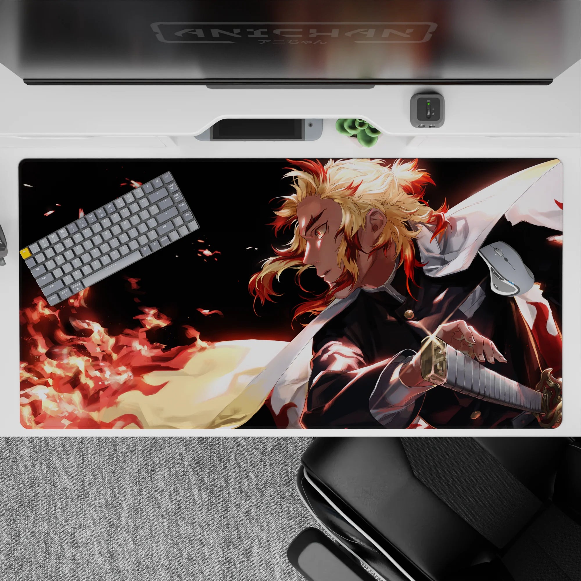 Demon Slayer Deskmat | Mousepad | Deskpad - Rengoku's Blazing Resolve - AniChan