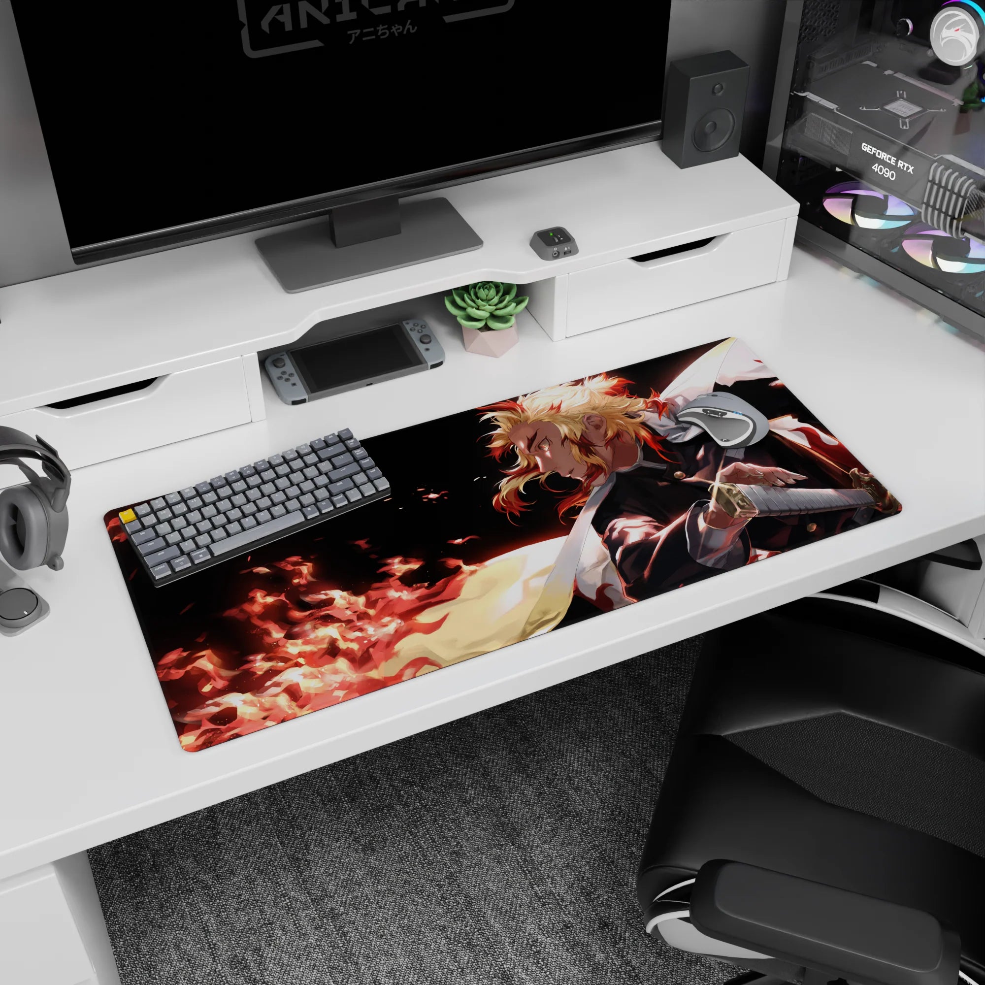 Demon Slayer Deskmat | Mousepad | Deskpad - Rengoku's Blazing Resolve - AniChan