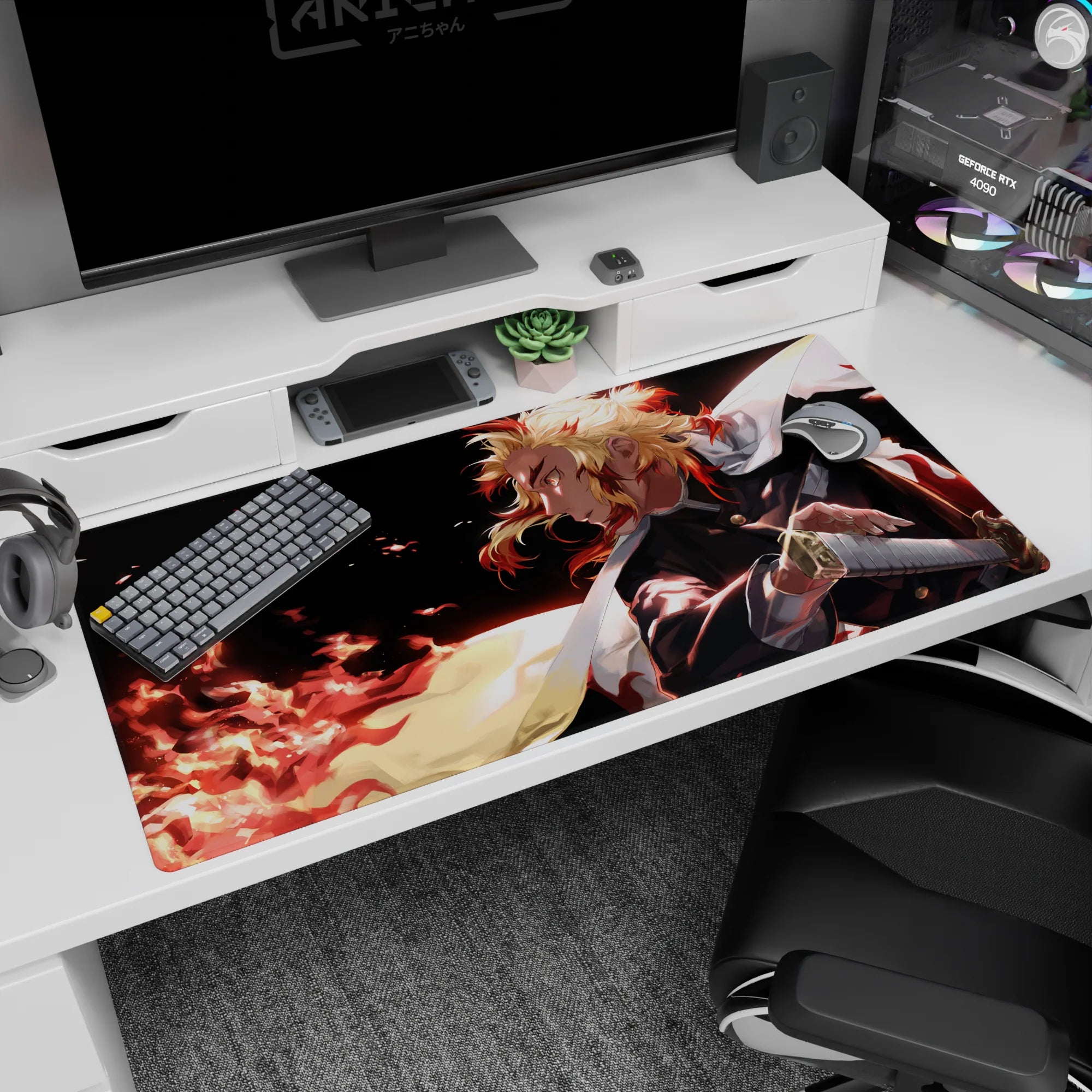 Demon Slayer Deskmat | Mousepad | Deskpad - Rengoku's Blazing Resolve - AniChan