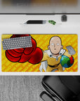 Bright orange and yellow anime mouse pad 32x16 inches, crisp print, smooth glide, punchy comic vibe.