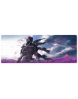 Anime girl mouse pad 32x12 inches featuring a battle-tech angel in graphite armor with wing-like blades.