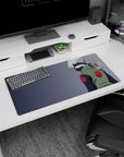 32x16 inches anime mouse pad showing Kakashi glancing back with Pakkun riding his shoulder, calming vibe.