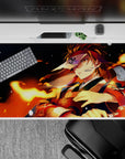 Demon Slayer Deskmat | Mousepad | Deskpad - Flaming Warrior's Resolve - AniChan