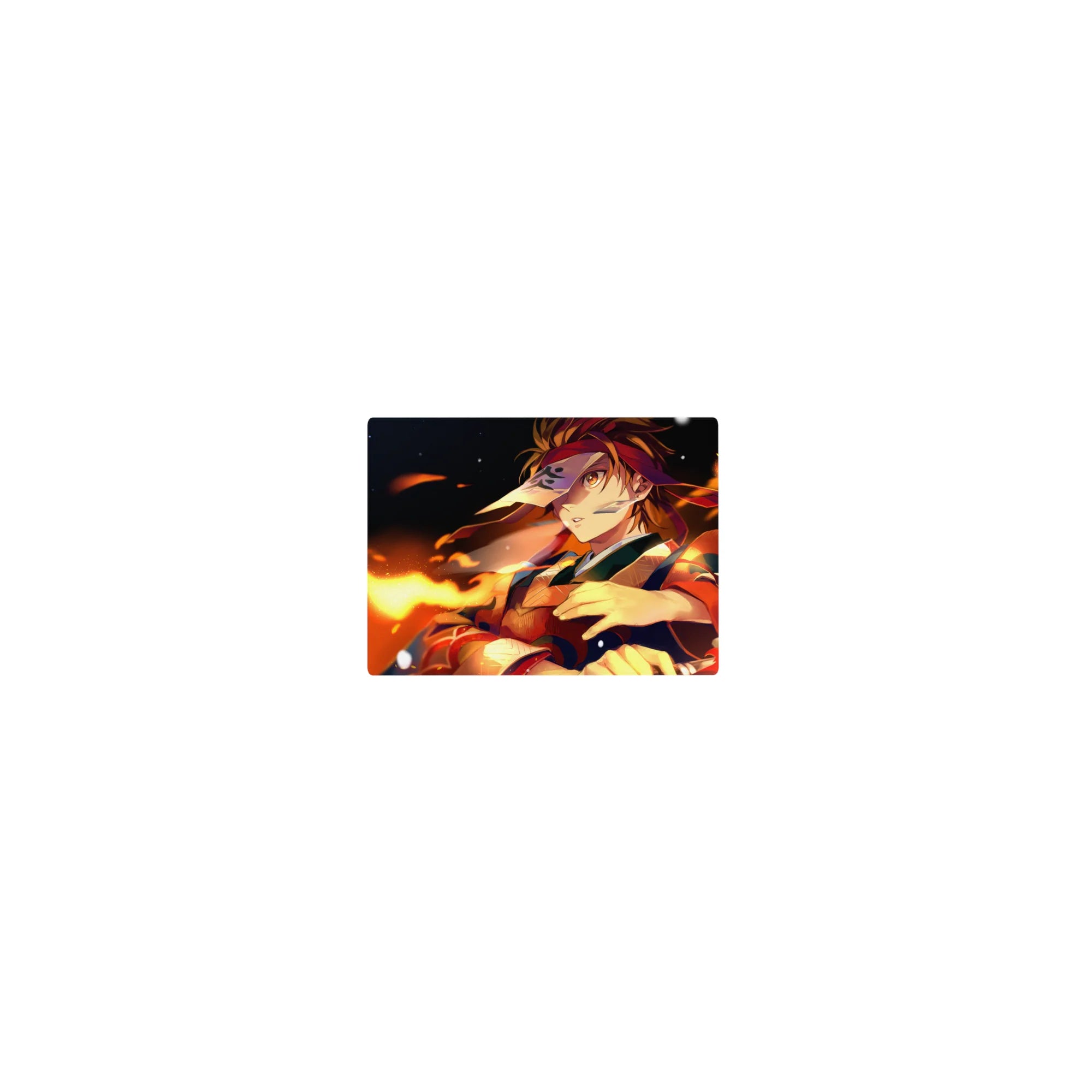 Demon Slayer Deskmat | Mousepad | Deskpad - Flaming Warrior&#39;s Resolve - AniChan