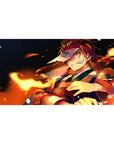 Demon Slayer Deskmat | Mousepad | Deskpad - Flaming Warrior's Resolve - AniChan