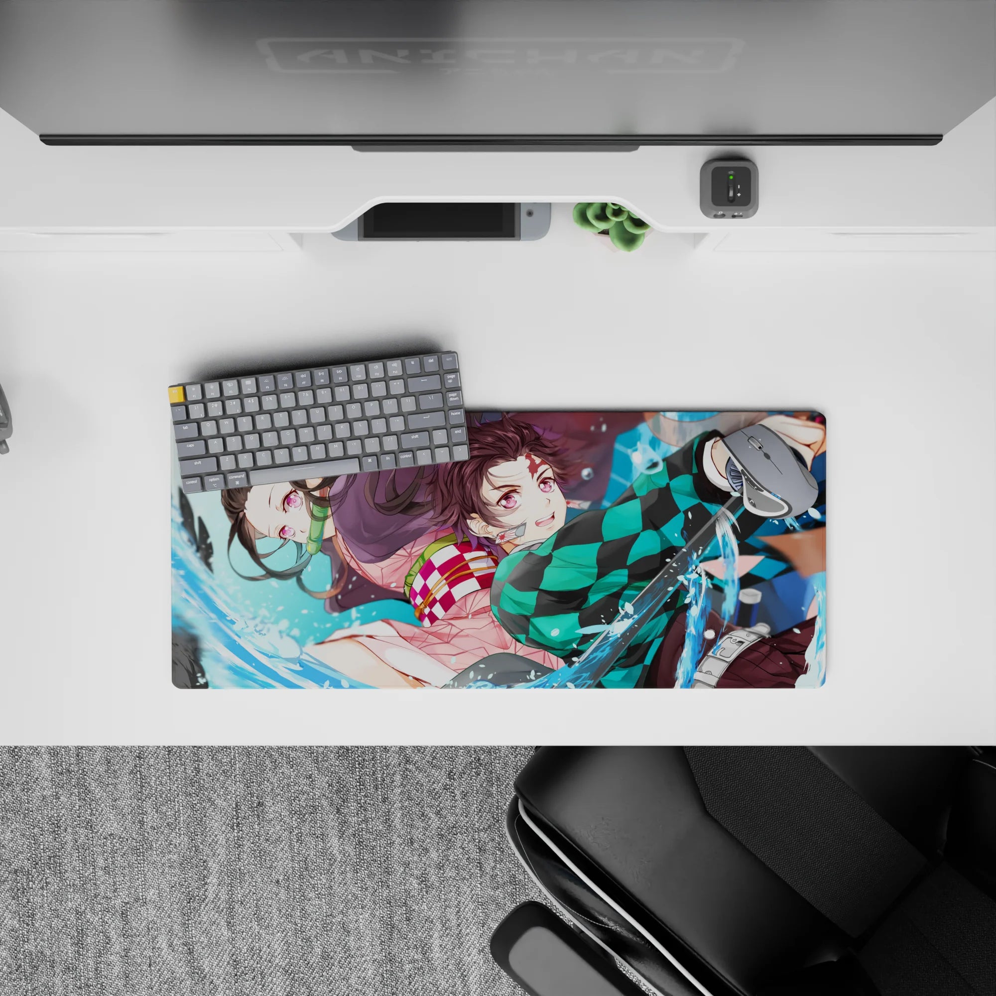 Demon Slayer Deskmat | Mousepad | Deskpad - Dynamic Water Duo - AniChan