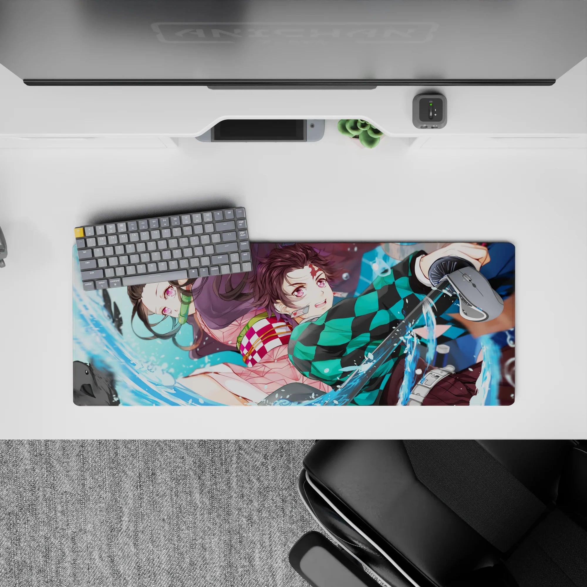 Demon Slayer Deskmat | Mousepad | Deskpad - Dynamic Water Duo - AniChan