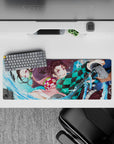 Demon Slayer Deskmat | Mousepad | Deskpad - Dynamic Water Duo - AniChan