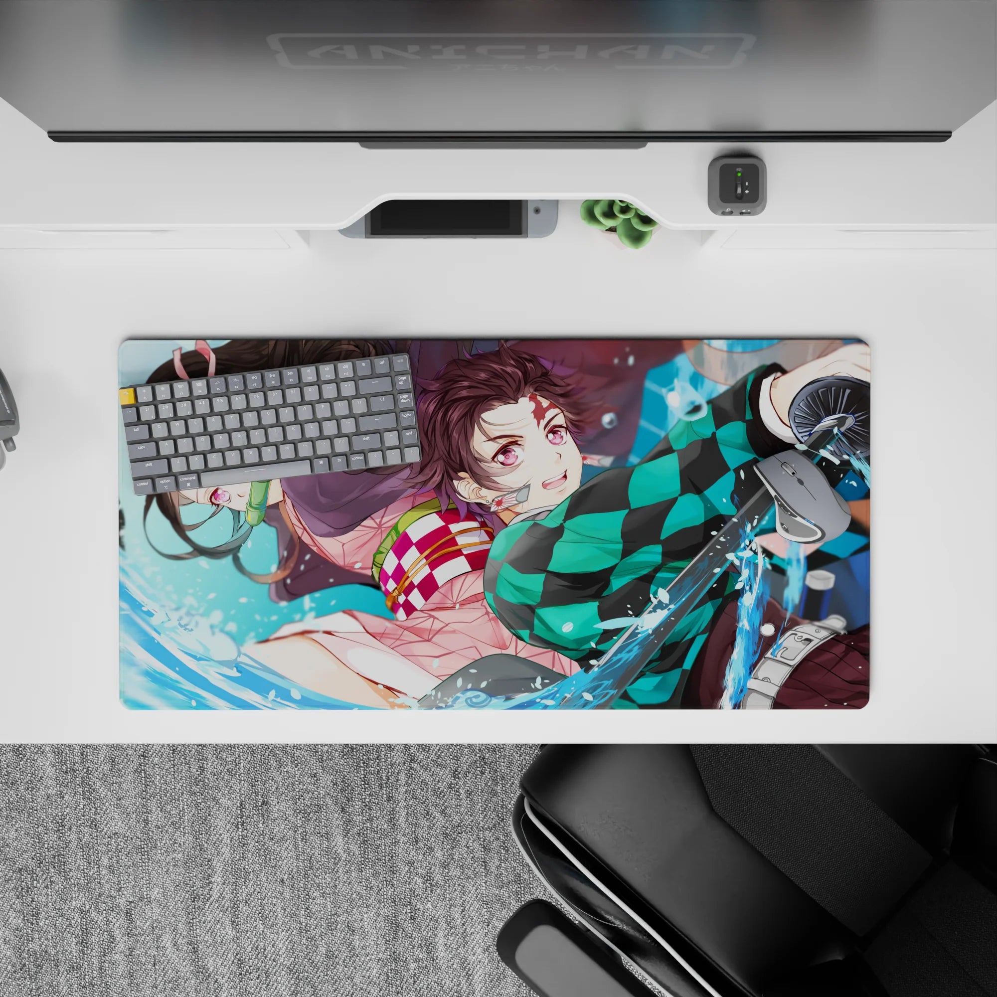 Demon Slayer Deskmat | Mousepad | Deskpad - Dynamic Water Duo - AniChan