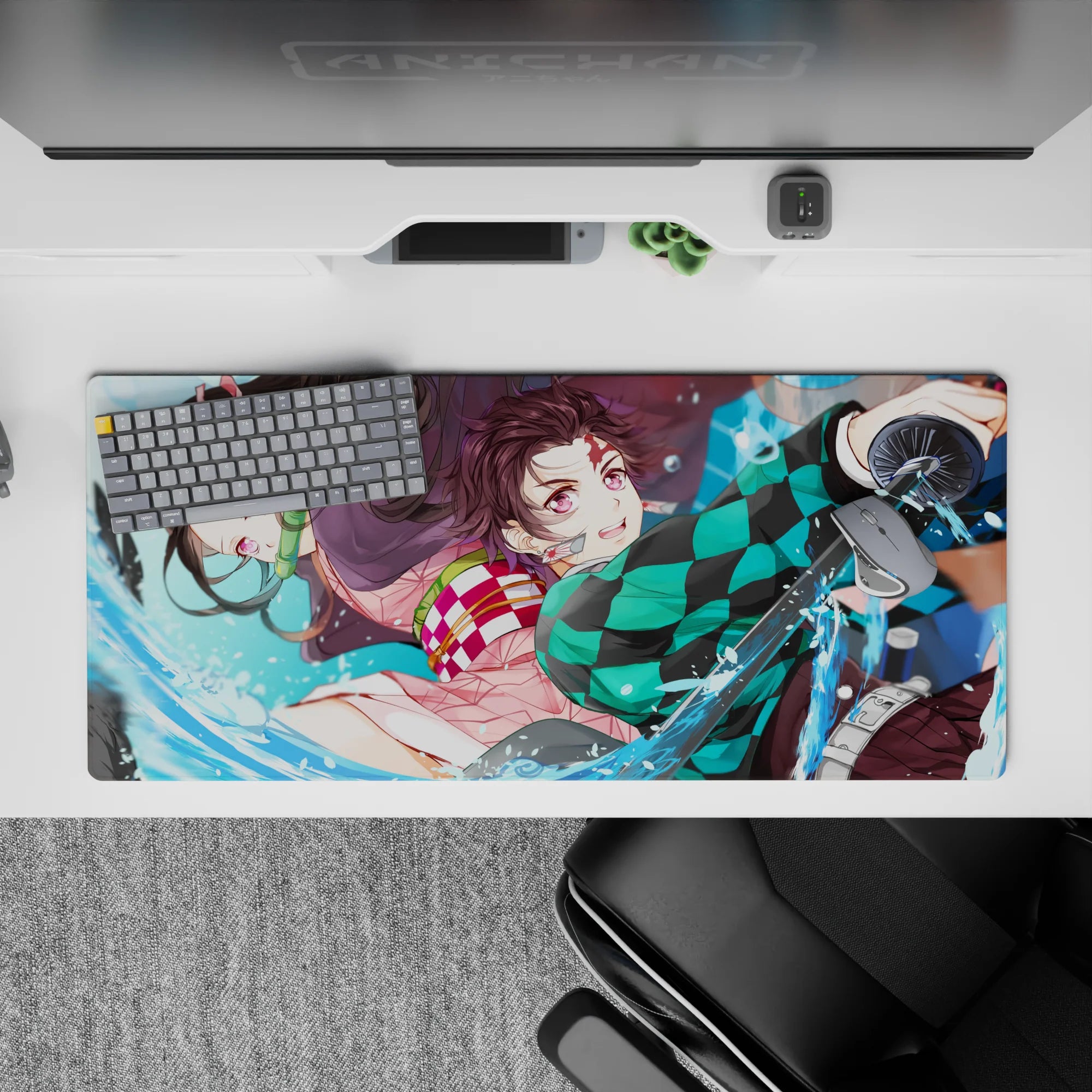 Demon Slayer Deskmat | Mousepad | Deskpad - Dynamic Water Duo - AniChan