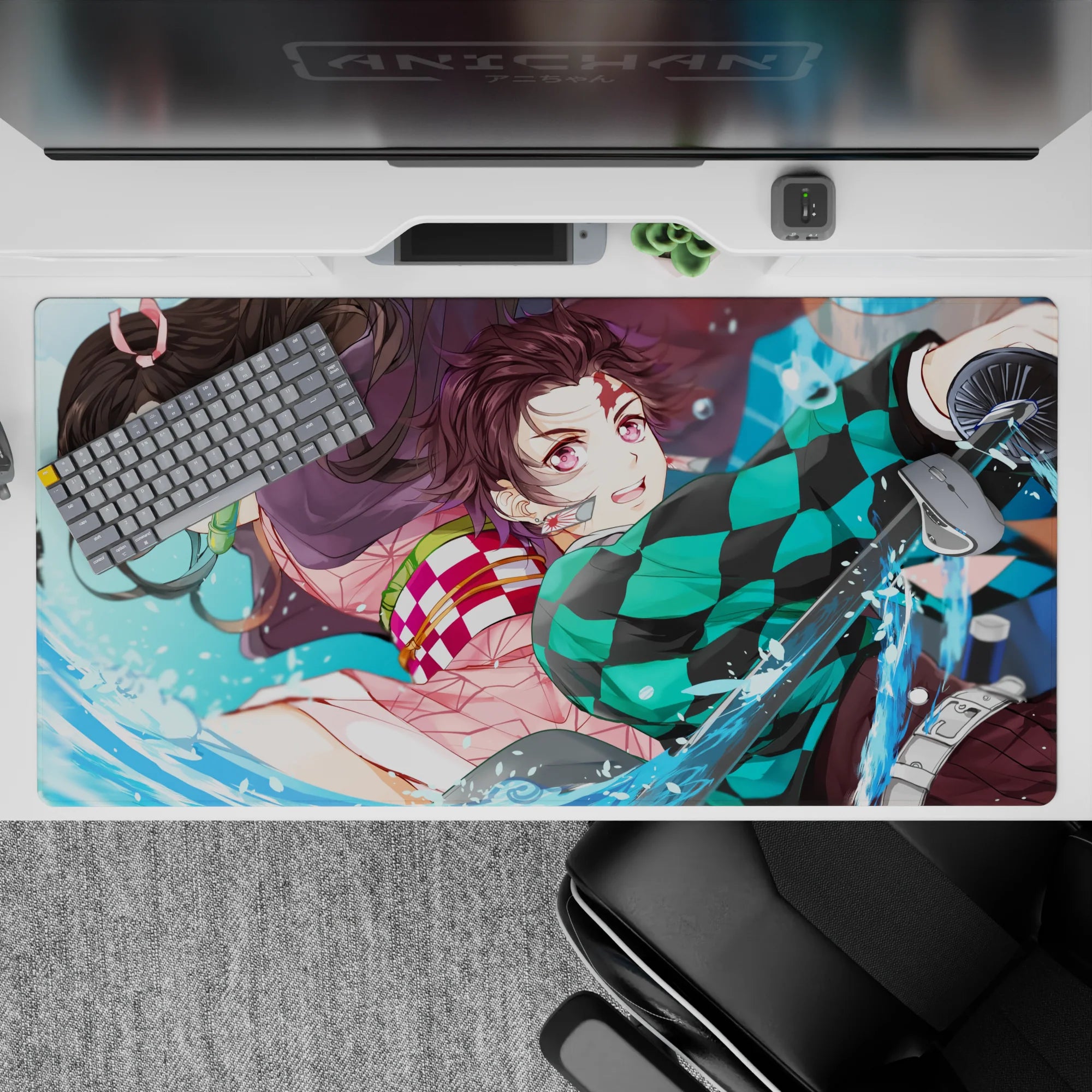 Demon Slayer Deskmat | Mousepad | Deskpad - Dynamic Water Duo - AniChan