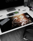 Desk pad featuring Kirito and Asuna from Sword Art Online set against a cosmic backdrop, size 40x20 inches.