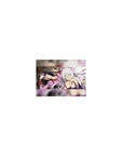 14x10 inches classic anime girl mouse pad with Hanekawa and Black Hanekawa lounging, cat grin art.
