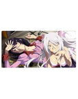 Anime girl mouse pad 32x16 inches featuring two cozy catlike anime girls with wink and paw pose.