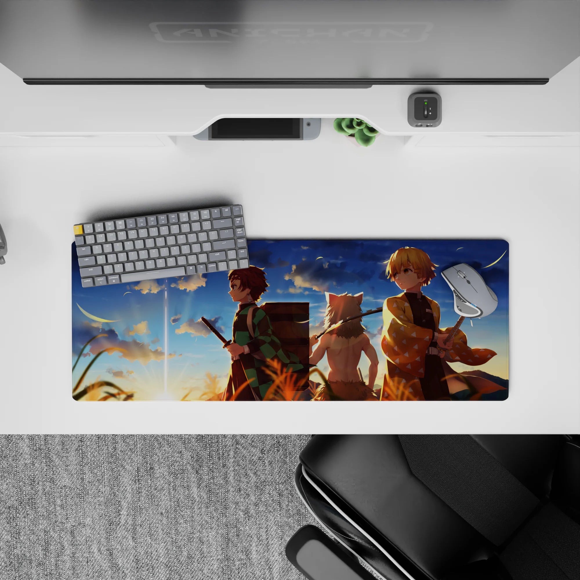 Demon Slayer Deskmat | Mousepad | Deskpad - Sunset Samurai Journey - AniChan