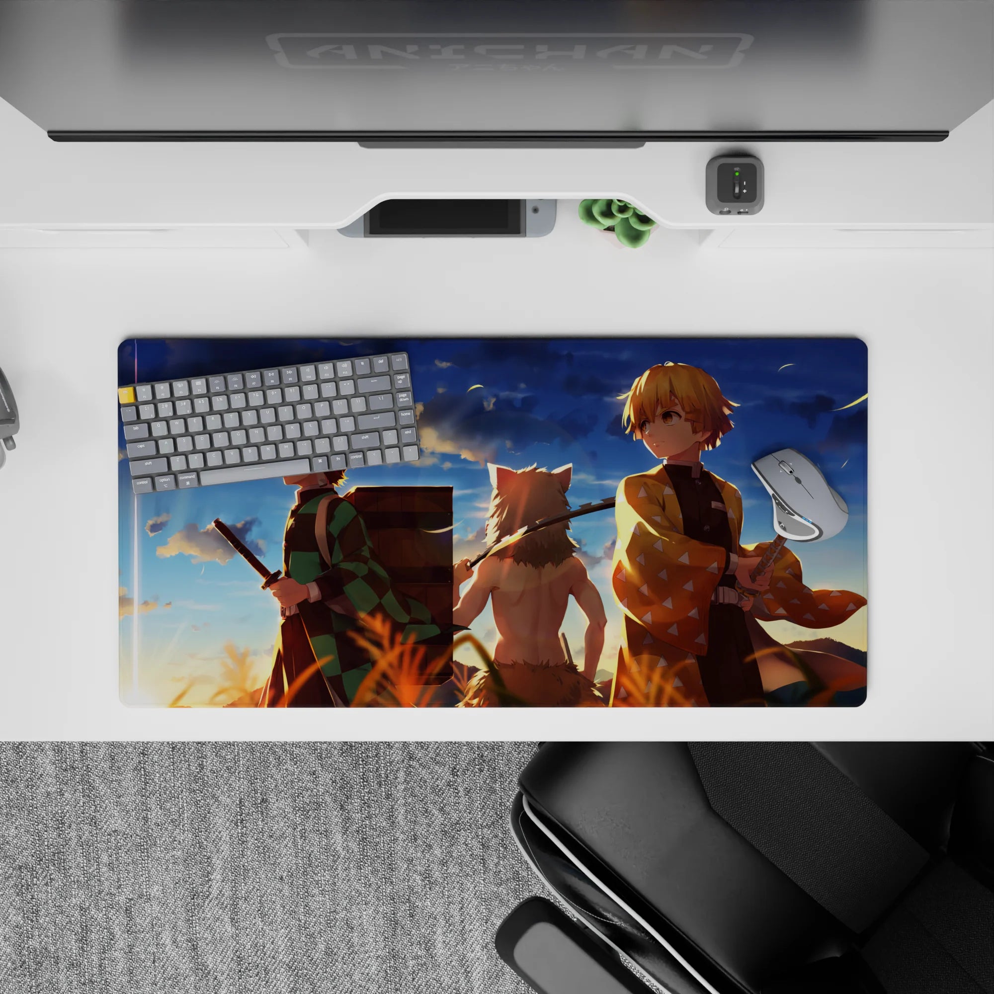 Demon Slayer Deskmat | Mousepad | Deskpad - Sunset Samurai Journey - AniChan