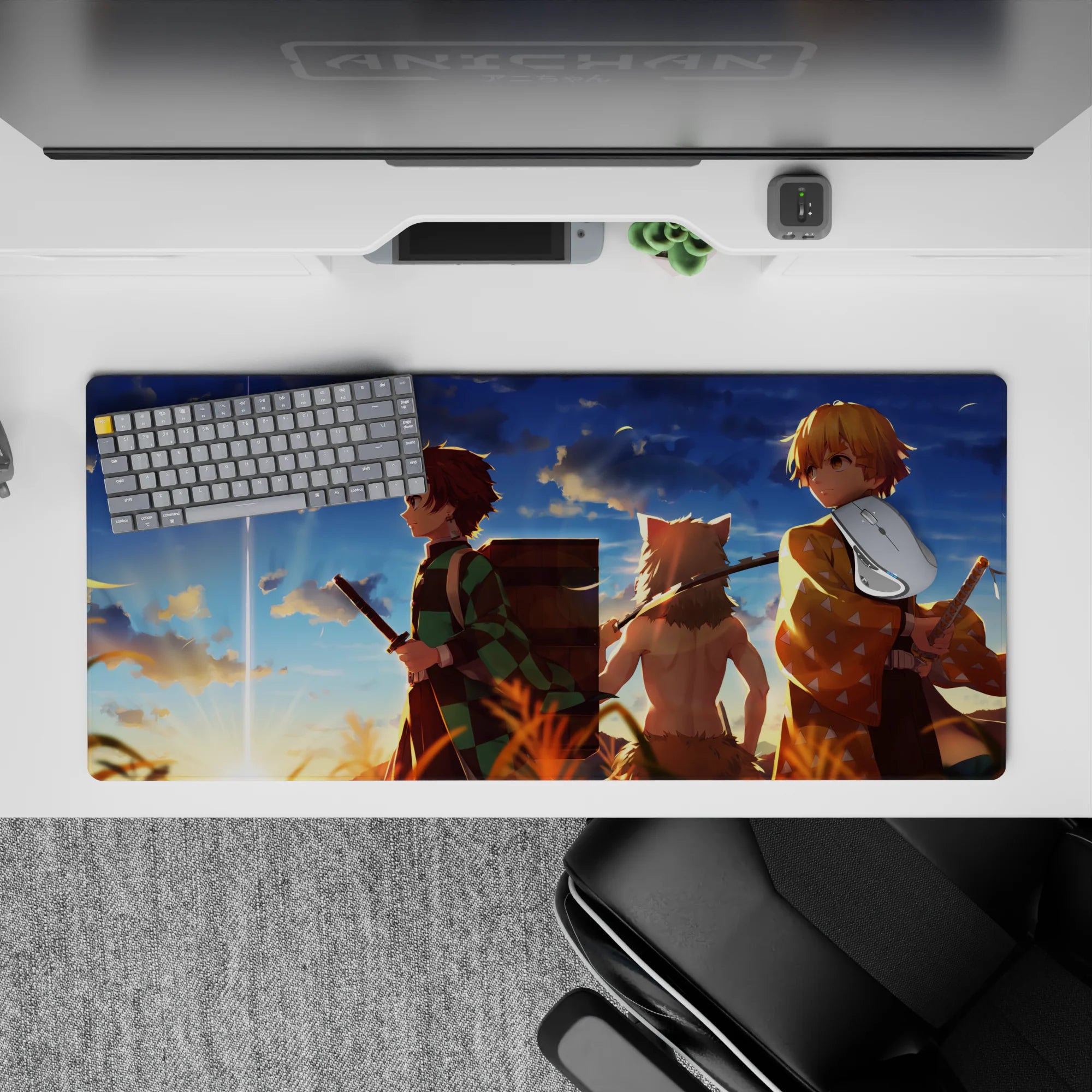 Demon Slayer Deskmat | Mousepad | Deskpad - Sunset Samurai Journey - AniChan