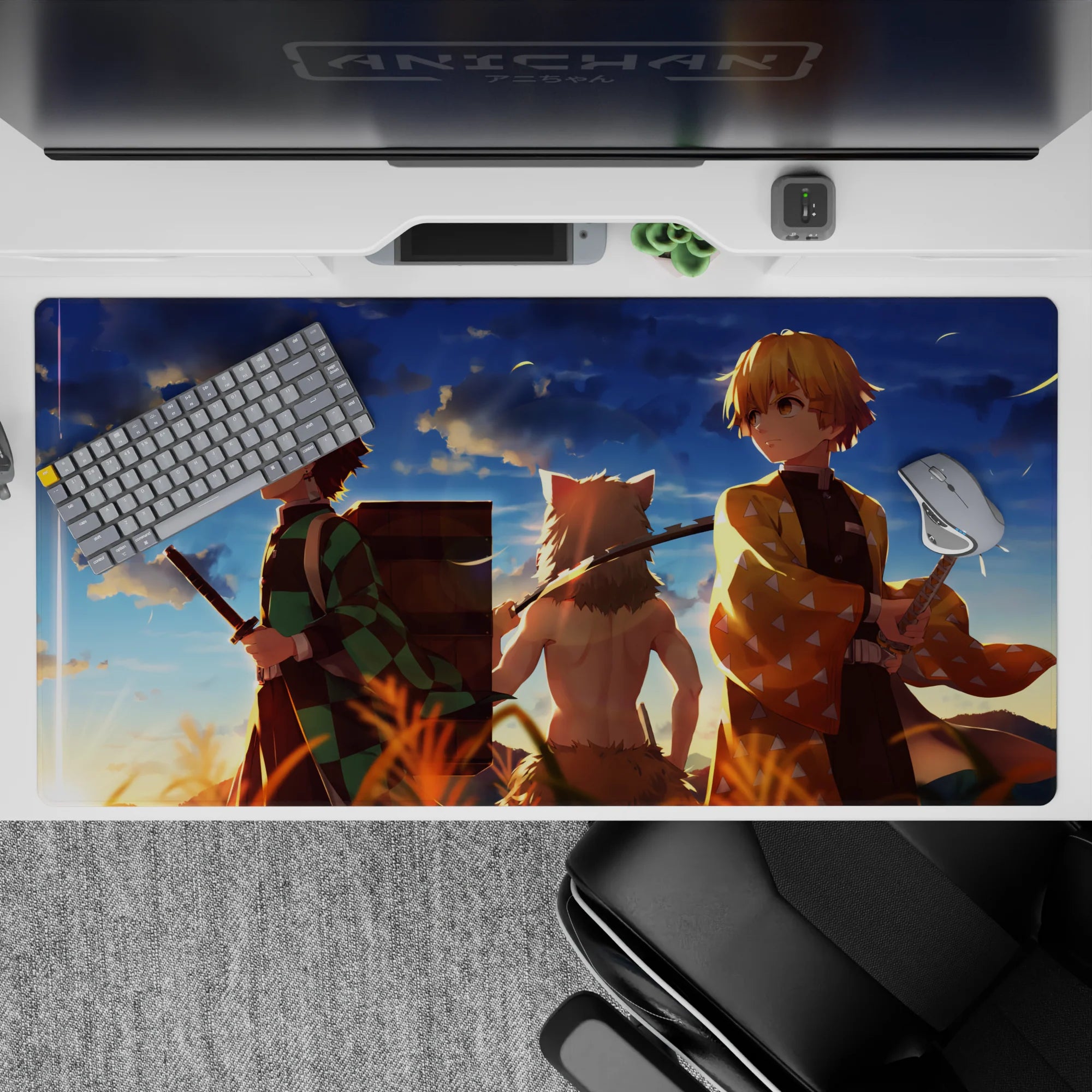 Demon Slayer Deskmat | Mousepad | Deskpad - Sunset Samurai Journey - AniChan