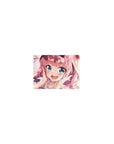 Classic anime girl mouse pad 14x10 inches with pink-haired sweetheart and cherry blossom petals.