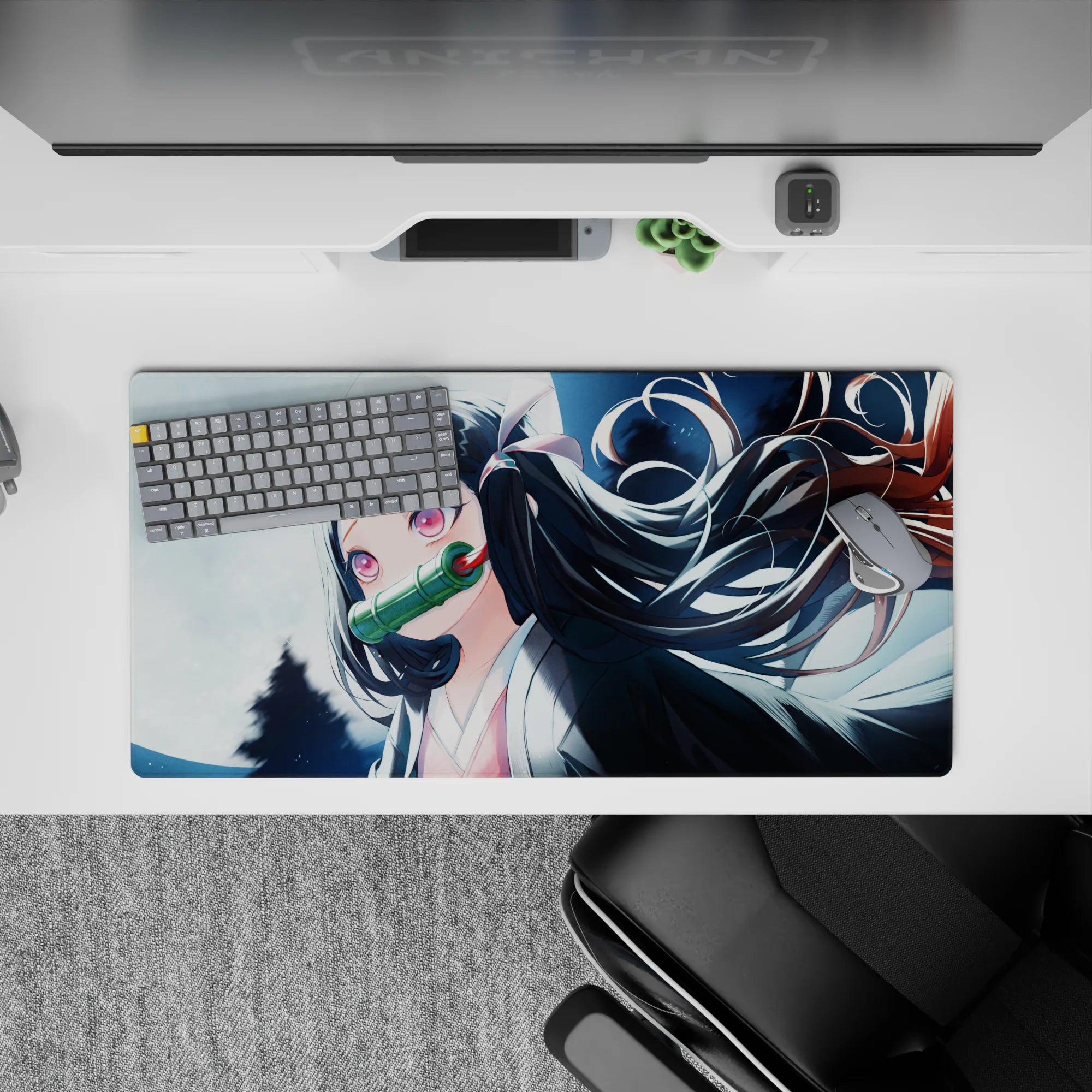 Demon Slayer Deskmat | Mousepad | Deskpad - Moonlit Demon Elegance - AniChan