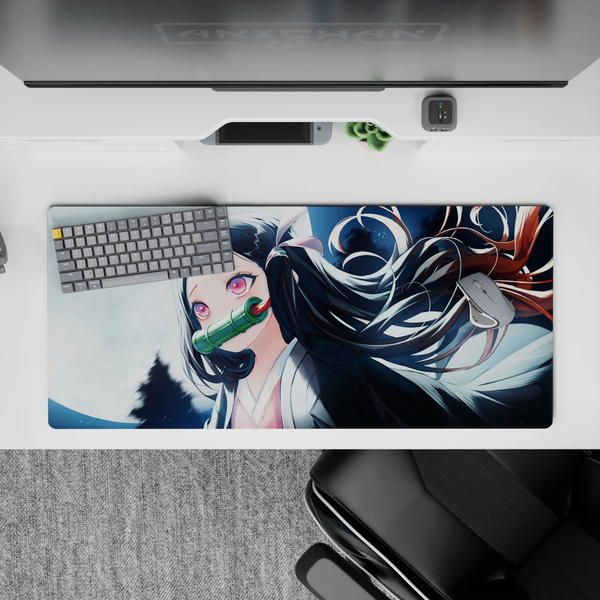 Demon Slayer Deskmat | Mousepad | Deskpad - Moonlit Demon Elegance - AniChan