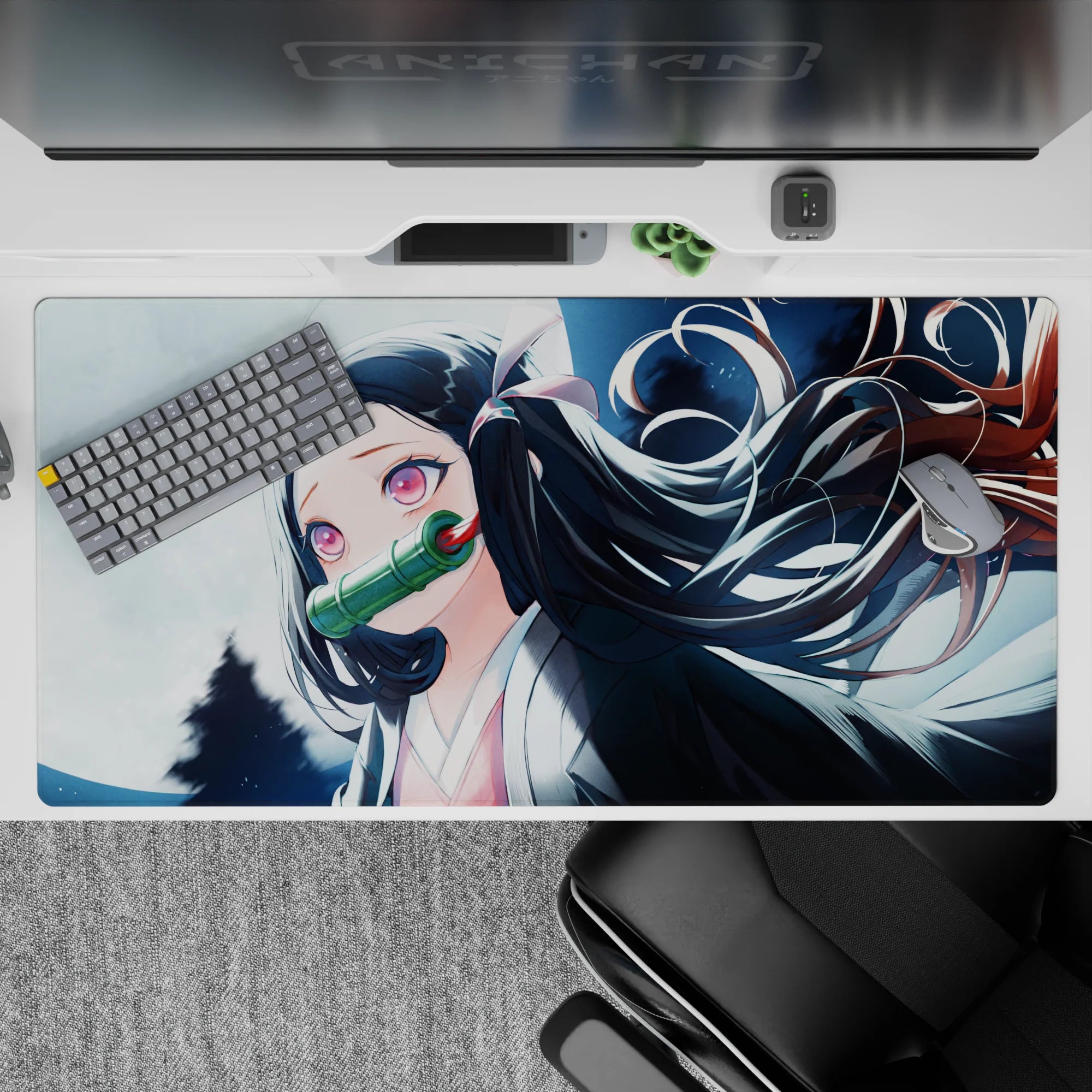 Demon Slayer Deskmat | Mousepad | Deskpad - Moonlit Demon Elegance - AniChan