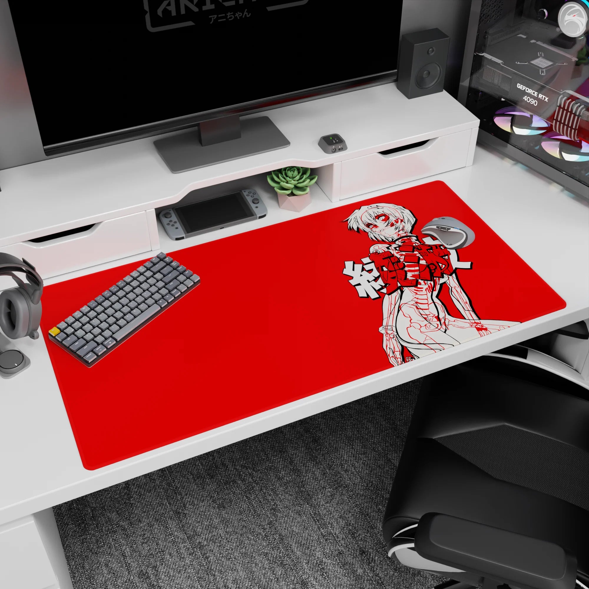 Evangelion - Anime Mouse Pad and Desk Pad - Red Rupture - AniChan