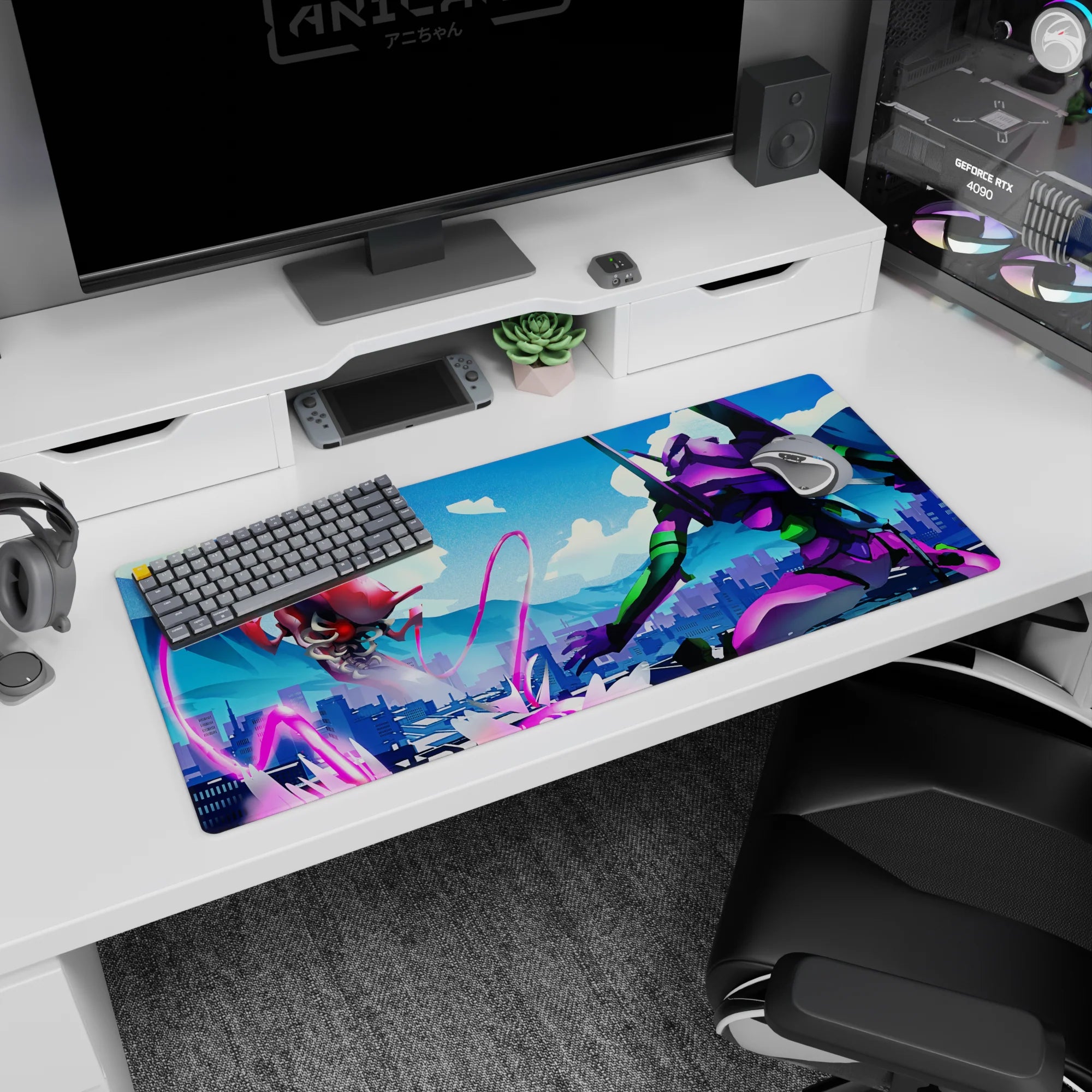 Evangelion - Anime Mouse Pad and Desk Pad - Neon Battlefield - AniChan